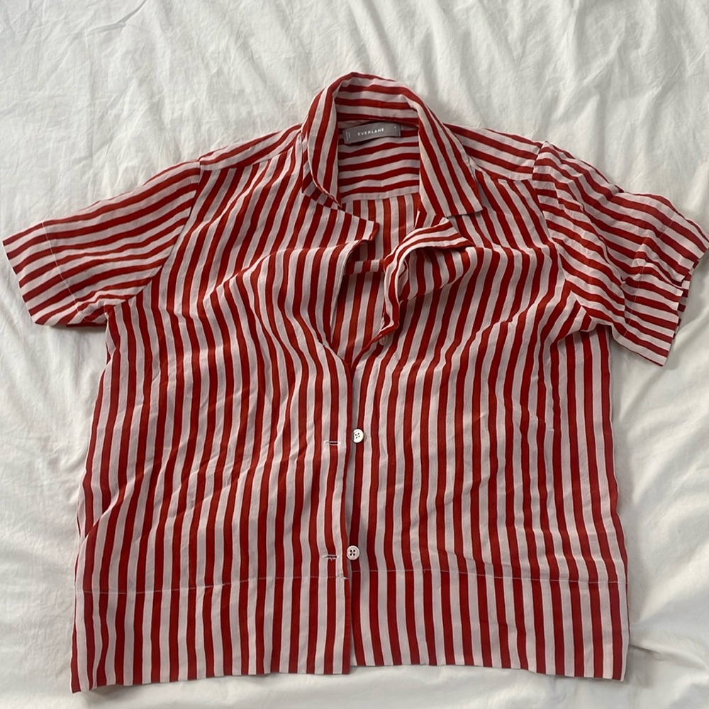 Everlane clean silk notch top